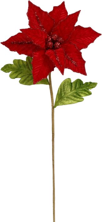 Velvet Poinsettia Pick 23"