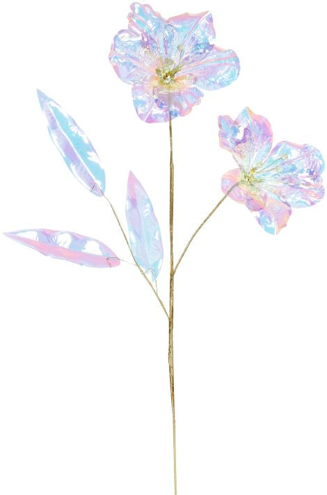 Iridescent Hibiscus Spray - 24 Inches, set of 12