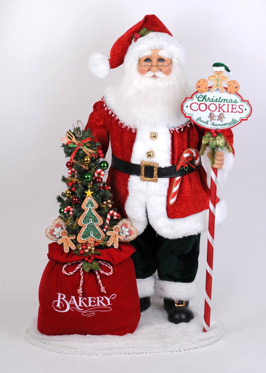 Lighted Mr. Claus Bakery Santa