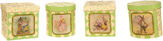 Rabbit/Checkered Boxes 5-6'' Set of 4