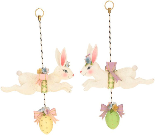Hanging Carousel Rabbit Décor Set 17''