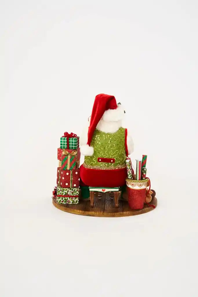 Santa Wrapping Presents Scene