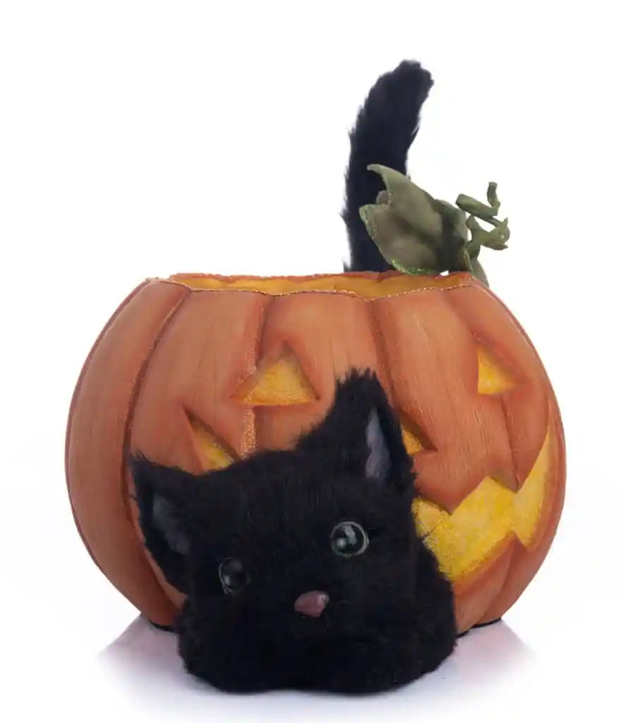 Halloween Hollow Cat in the Candy Bowl