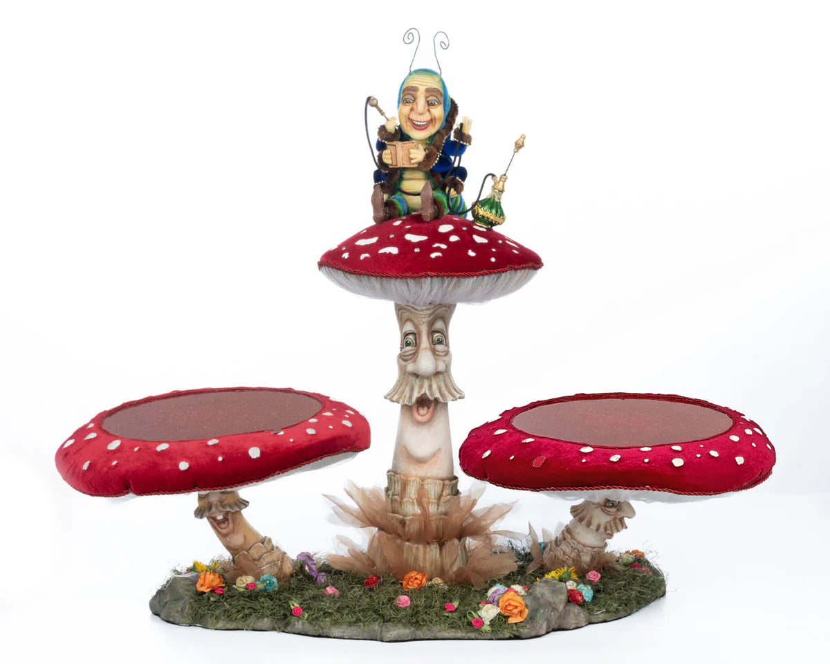 Caterpillar and Mushroom Serving Piece (Alice)