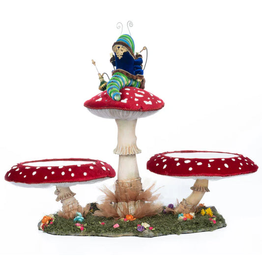 Caterpillar and Mushroom Serving Piece (Alice)