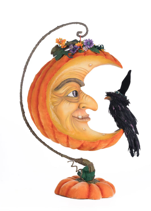 Pumpkin Moon Witch Wall Piece or Tabletop