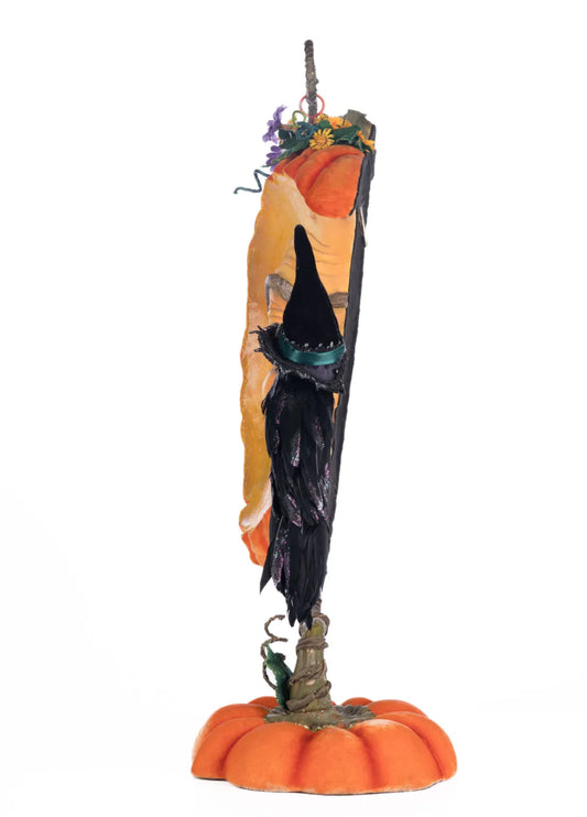 Pumpkin Moon Witch Wall Piece or Tabletop