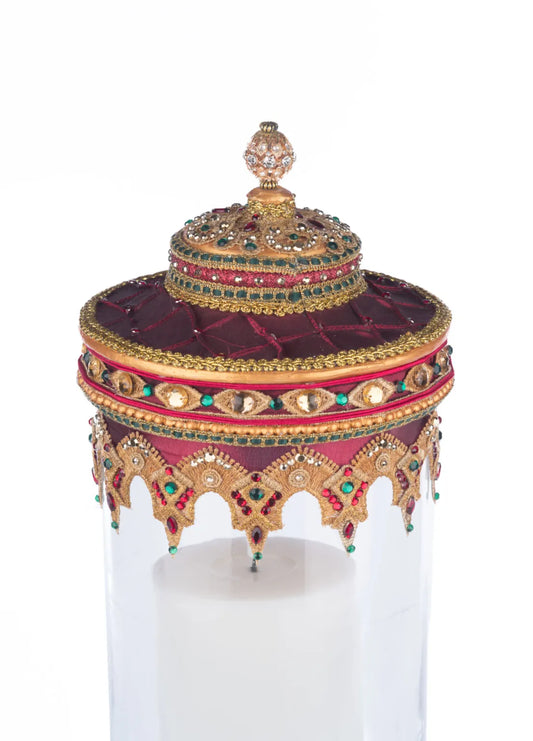 Christmas Castle Hurricane Candle Holder Tabletop