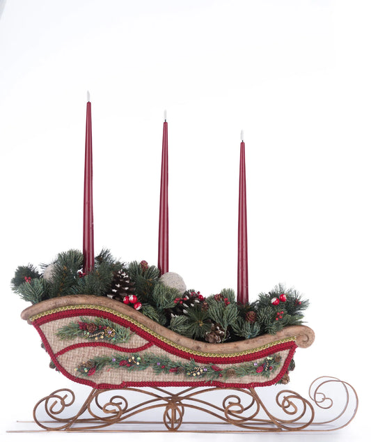 North Country Christmas Sleigh Candle Holder