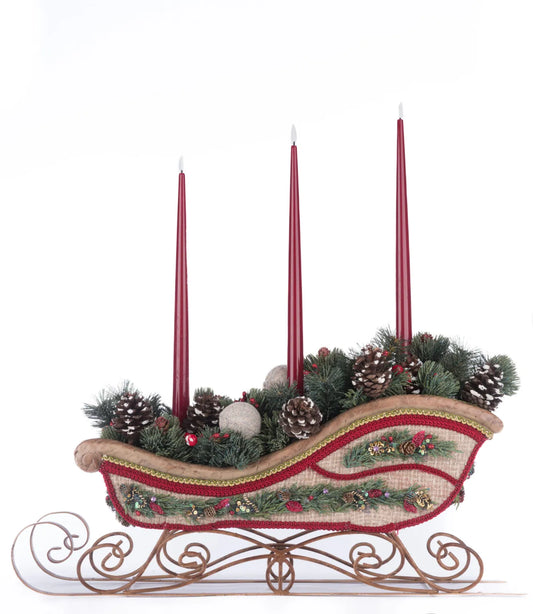 North Country Christmas Sleigh Candle Holder