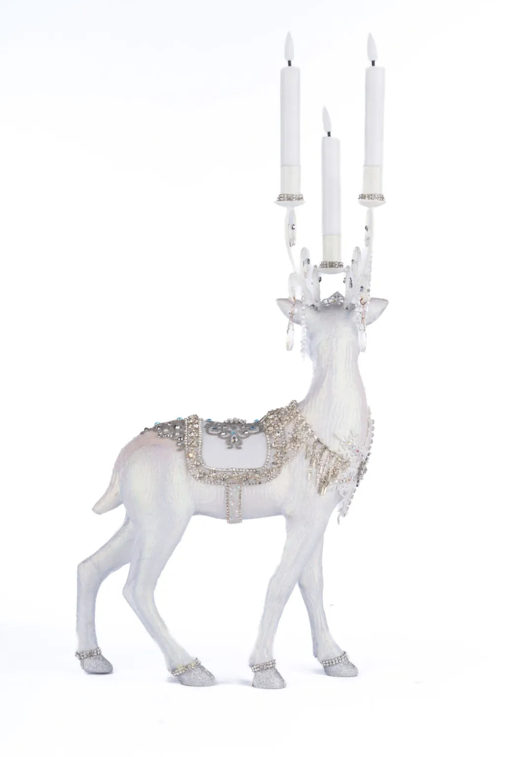 Crystal Christmas Standing Deer Candleholder
