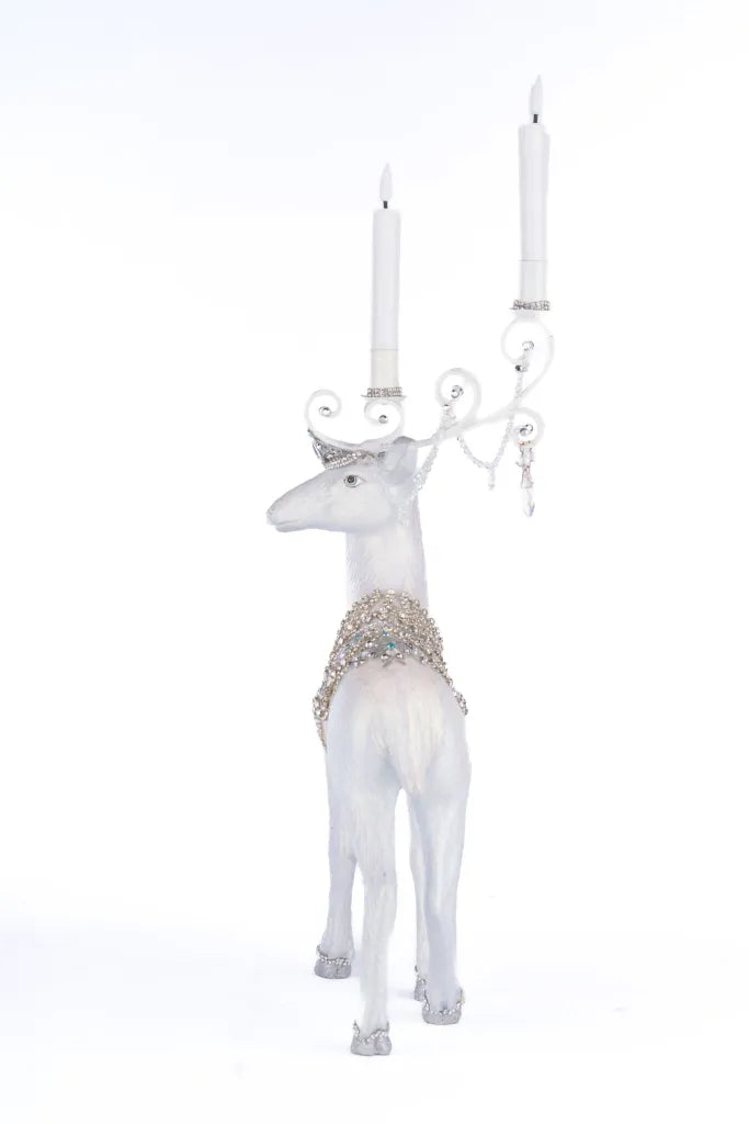 Crystal Christmas Standing Deer Candleholder