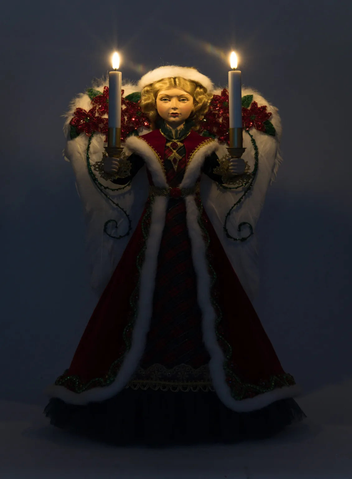 Penelope Poinsettia Angel Tree Topper