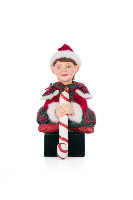 Sitting Elf With Giftbox Stocking Holder