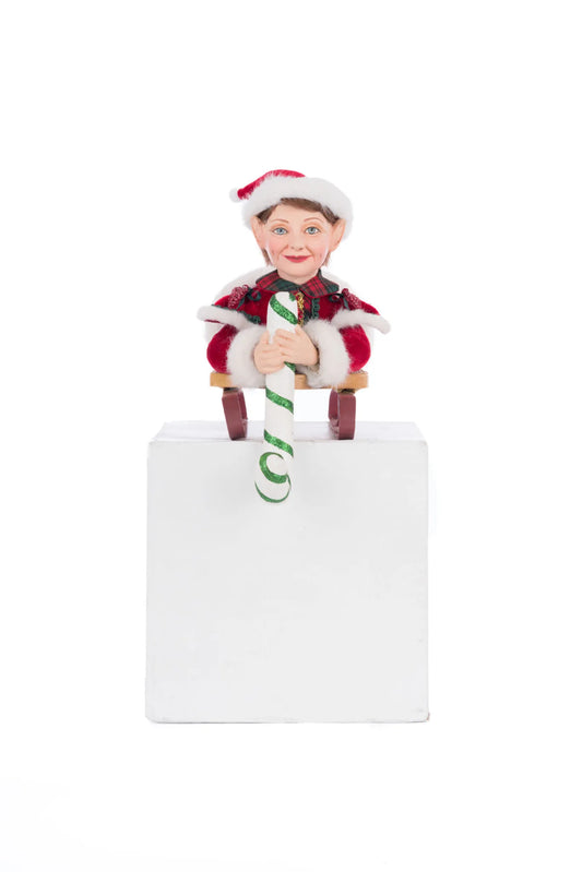 Laying Elf with Giftbox Stocking Holder