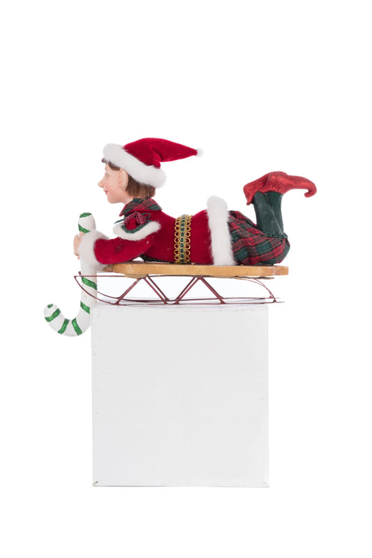 Laying Elf with Giftbox Stocking Holder