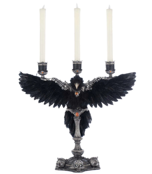 Macabre Crow Candelabra