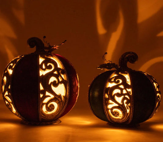 Grimm Scrollwork Pumpkins Set of 2