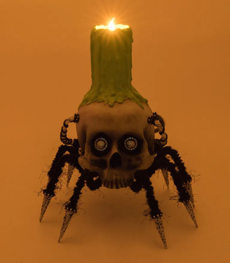 Chaotic Spider Skull Candle Holder