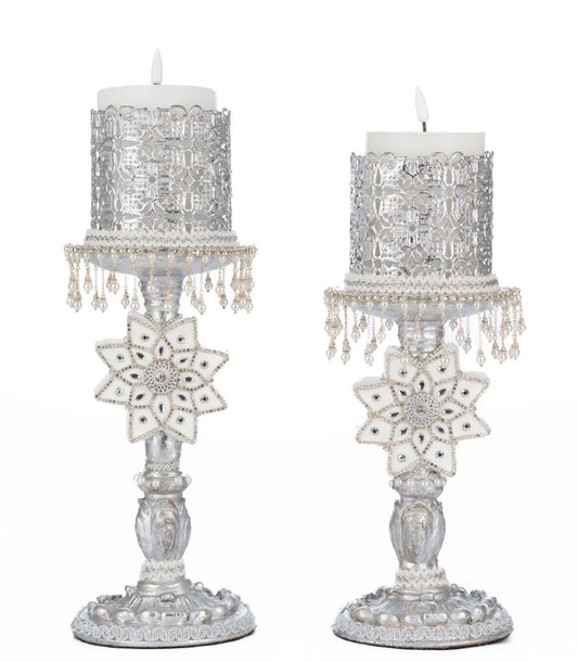 Bells of Brilliance Silver Candle Sticks Set of 2