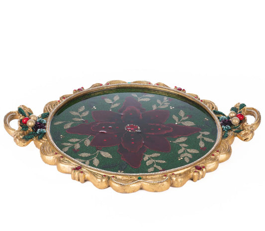 Winter Balsam and Berry Poinsettia Tray