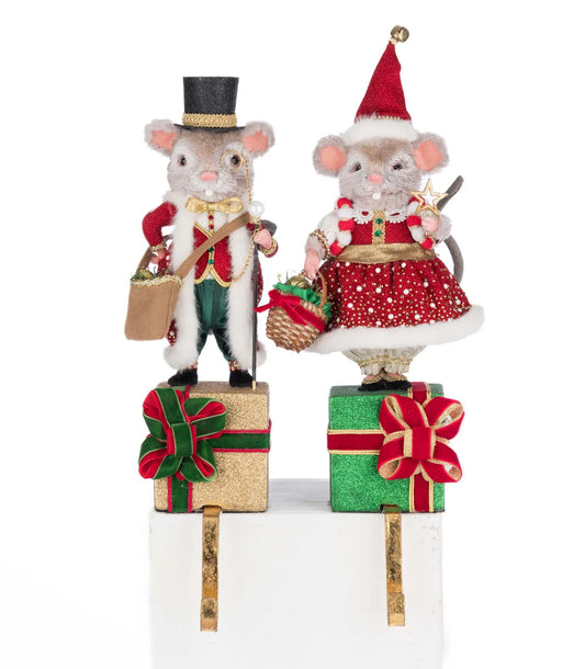 Christmas Ball Mouse Stocking Holder Assortment of 2