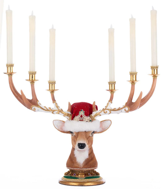 Christmas Ball Deer Head Candelabra