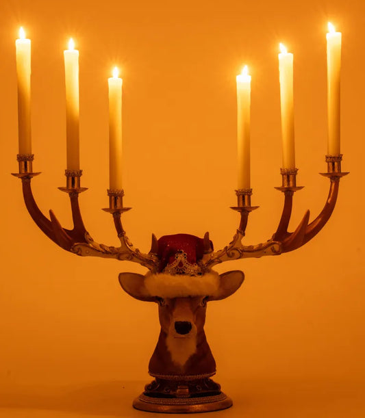 Christmas Ball Deer Head Candelabra
