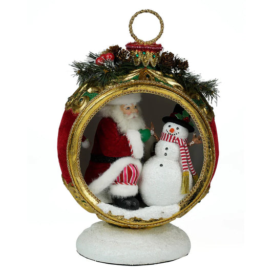 Santa with Snowman in Ornament Tbltp