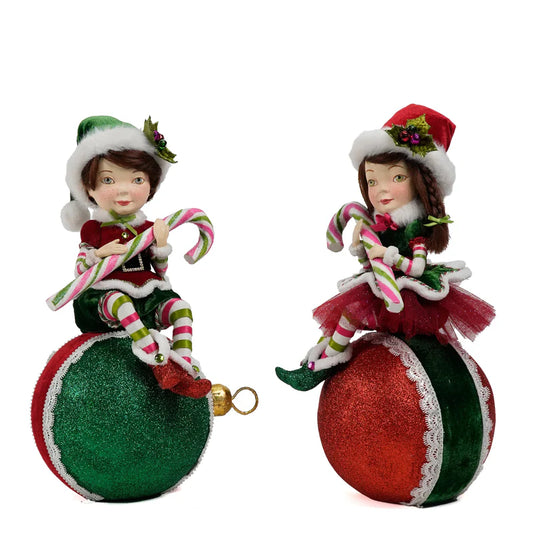 Merry Elves on Ornament set of 2