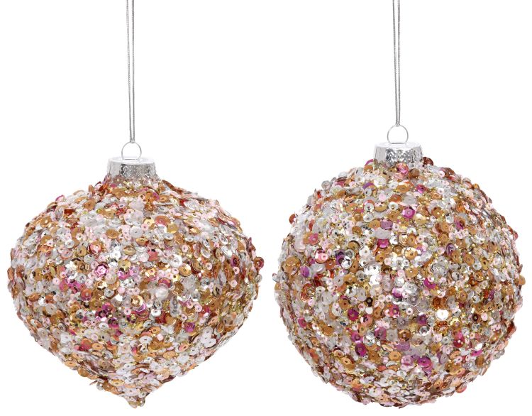 Mixed Glitter Ornament 4"