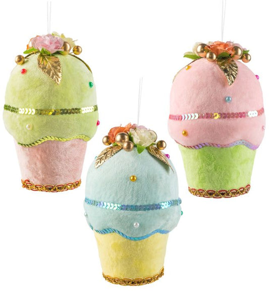 Elegant Ice cream Ornament, Set of 12, 7 Inches