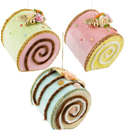 Swiss Roll Ornament, Set of 6 - 5.5-6 Inches
