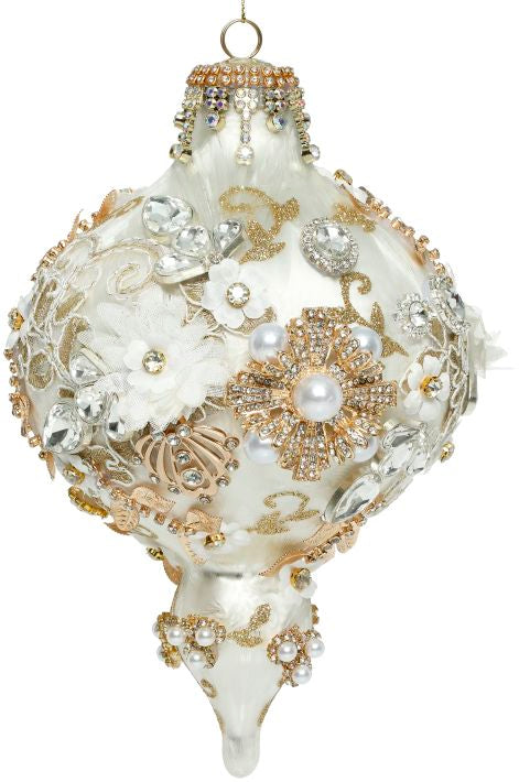 Kings Jewel Extra Fancy Finial Ornament, Ivory - 8 Inches
