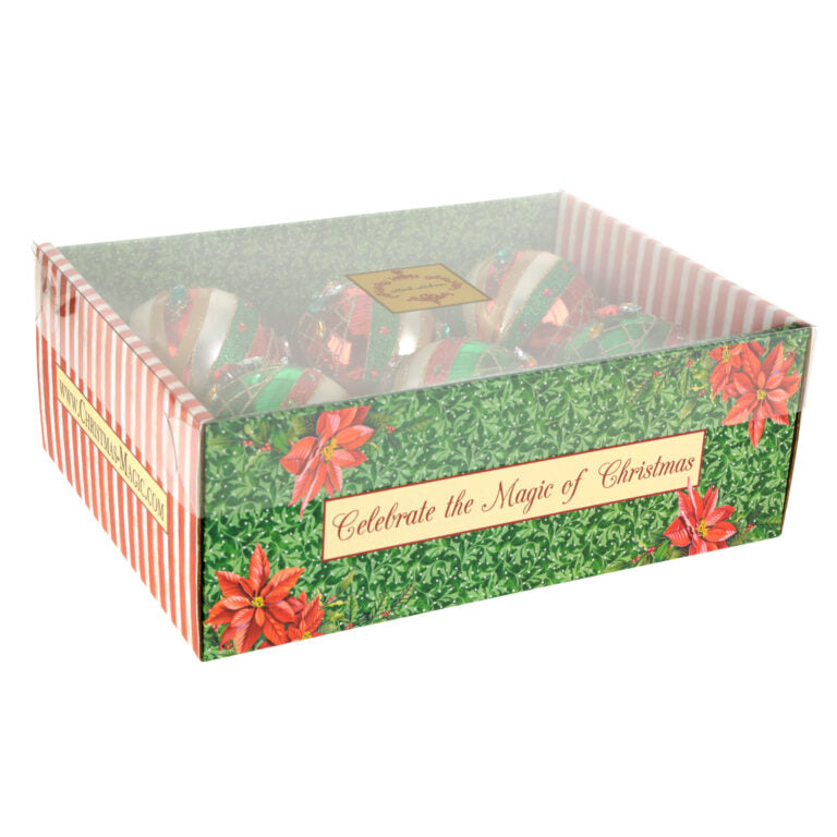 Jeweled Harlequin Ball Ornament, Assortment of 2 - 4 Inches, Set of 6