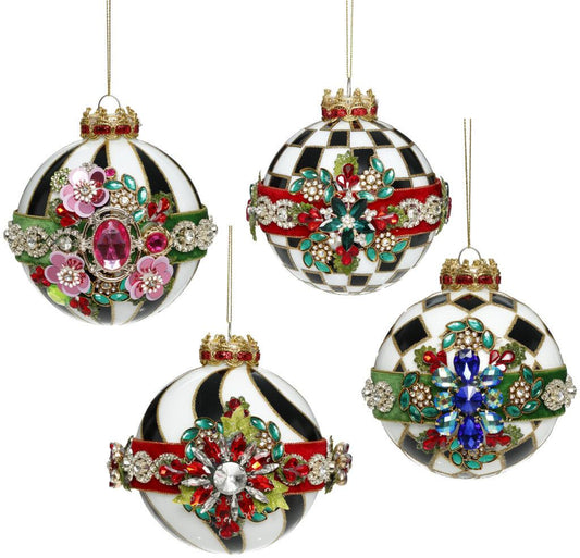 Timeless Jeweled Ornament, Box of 4 - 4 Inches