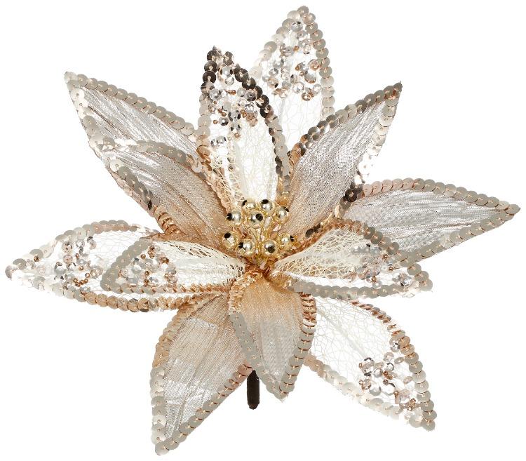 Sequin Poinsettia - 6.5 Inches (Box of 12)