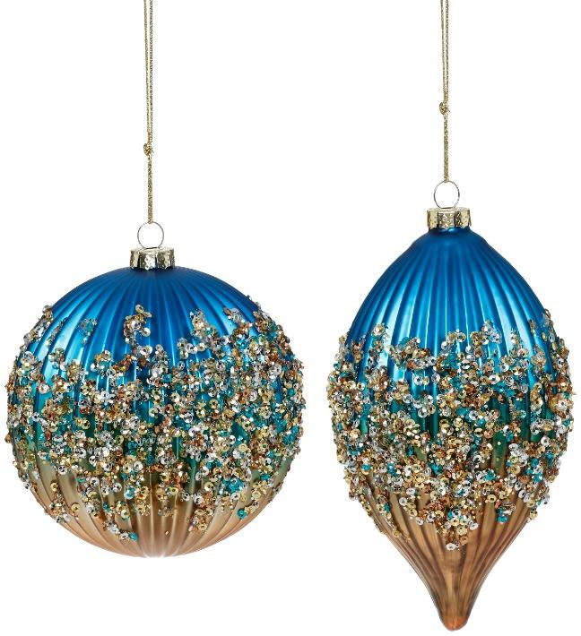 Jeweled Cascade Ornament, Box of 12 – 4-5 Inches