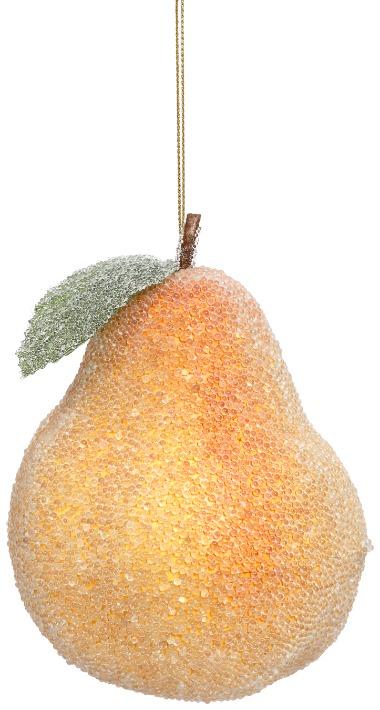 Frosted Pear Ornament , Box of 12 - 4 Inches
