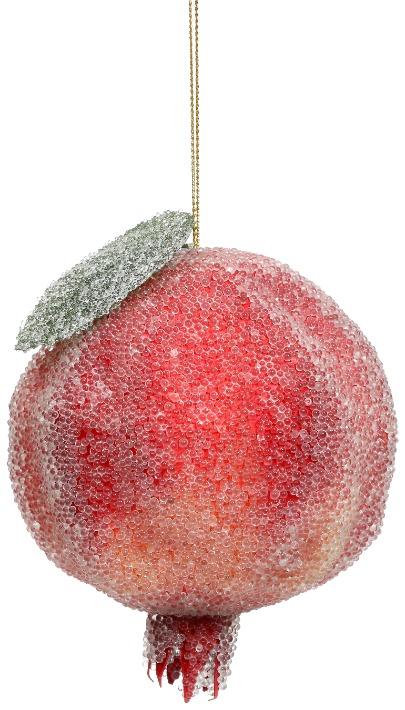Frosted Pomegranate Ornament , Box of 12 - 4 Inches