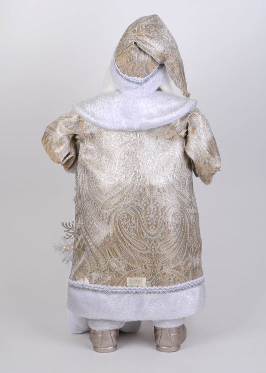 Lighted White Elegance Santa