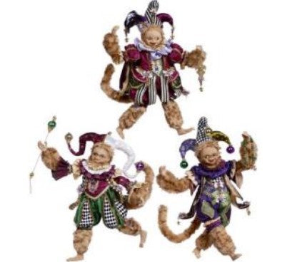 Mardi Gras Monkey Set, L25.5''