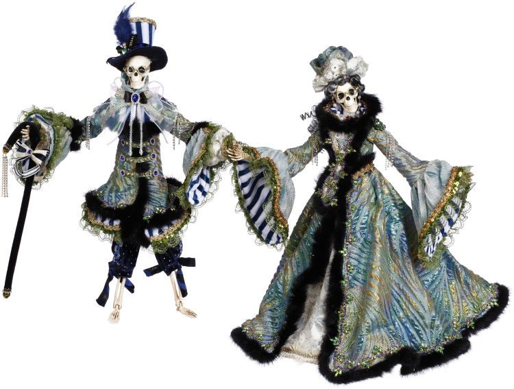 Blue Wave Skeleton, Small , Set of 2 - 18 Inches