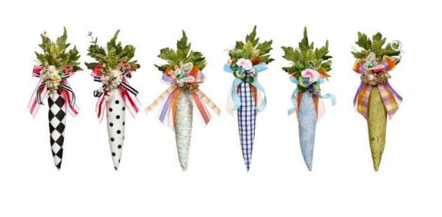 Jeweled Embellished Carrots, Assortment of 12 -10-11 Inches
