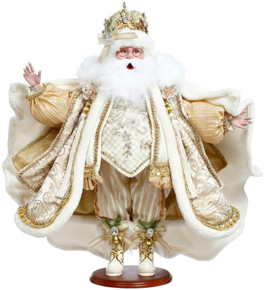 Snow and Pearls Santa - 26 Inches