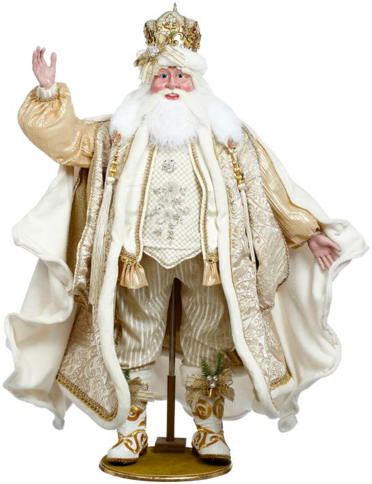 Snow and Pearls Santa - 48 Inches