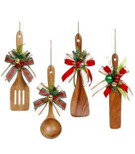 Spoon with Trims Ornaments - 10-12.5 Inches (Set of 12)