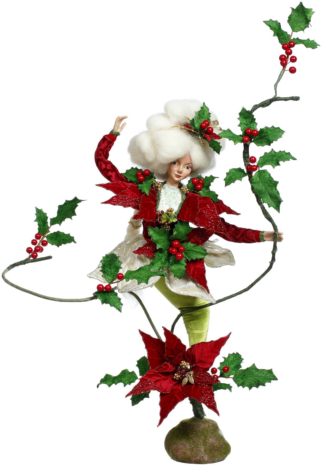 Lady Poinsettia Rd/Grn 27.5"