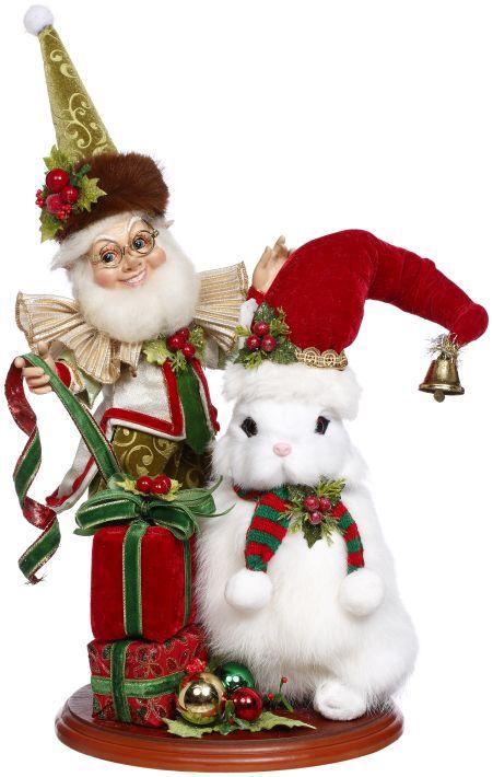 Ribbons and Rabbit Elf Scene -8 x 16.5 Inches