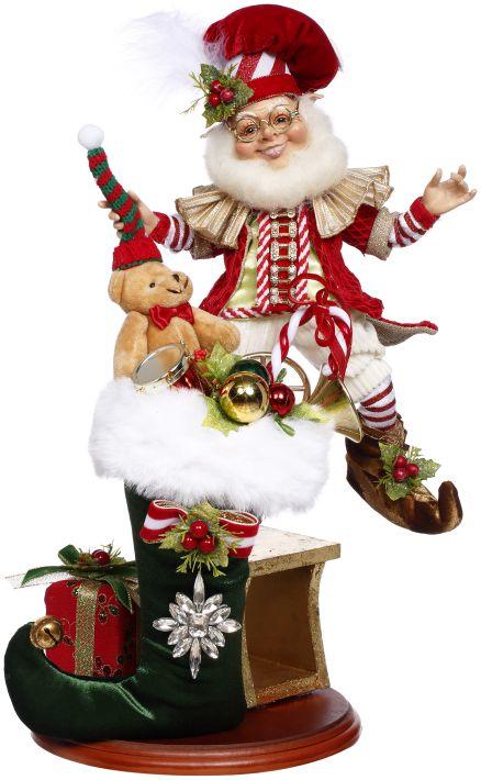 Stocking Stuffing Elf Scene - 8 x 17 Inches